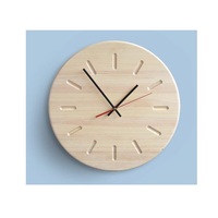 Jam dinding kayu pedesaan Modern buatan tangan natural finish tahan lama desain kayu solid ideal untuk rumah kantor kamar tidur atau ruang tamu