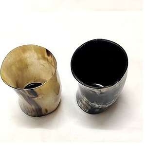 Exportez du verre à liqueur en agate de corne naturelle de conception antique de qualité artisanale pour la tasse de corne à boire d'agate d'ours pour le bar de l'Inde. - Product Image 2