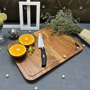 เขียงไม้สำหรับงานหนักกระดานไม้ทนทานต่อการขีดข่วนเป็นมิตรกับสิ่งแวดล้อมสำหรับการเตรียมอาหารทุกชนิดอุปกรณ์เครื่องครัวเขียง - Product Image 5