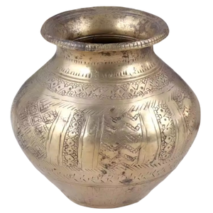 Lota de Latón Puro Vintage de Alta Calidad con Grabado y Acabado Pulido para Uso en la Cocina, Artículo de Cocina Árabe Antiguo Lutiya - Product Image 5