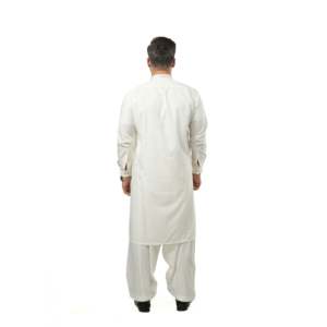 เสื้อผ้าผู้ชาย SE สีขาวนวล โบสกี ลอง คามีซ ชัลวาร์ ผ้าฝ้าย 100% - Product Image 6