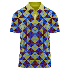 Chemise pour homme en tricot imprimé par sublimation personnalisée, spandex polyester, col classique, manches courtes, légère, design à boutons sur le devant - Product Image 3