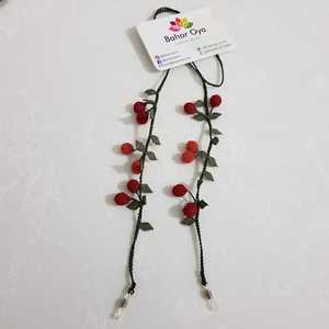 İğne Oyası Kiraz Gotzlük İpi Kırmızı-Yavruağzı Siyah Sap Eye Glasses Parts para el grupo de edad más joven - Product Image 1