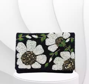 Embrague hecho a mano para mujer, bordado de cuentas de semillas, fiesta y noche, nuevo diseño - Product Image 2