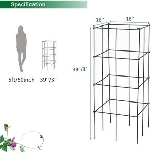 Support de cage pour plantes Cage pliante Étagère debout en métal pour plantes grimpantes Plante ou fleur Légumes et fruits adaptés au jardin - Product Image 3