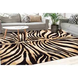 Alfombra con Estampado de Zebra - Diseño Abstracto Moderno y Lujoso para Decoración del Hogar, Alfombra Delgada No Tejida - Product Image 2