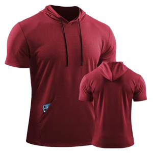 Haute qualité hommes sans manches Fitness Gym à capuche Spandex coton respirant pour l'automne tenue décontracté avant Logo à capuche en gros - Product Image 1