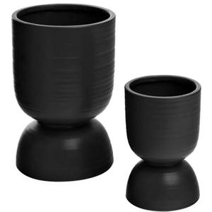 Vase de table en aluminium noir et blanc de style Art Déco, design personnalisé, ornement artistique de bureau, vente directe d'usine, mariage - Product Image 3