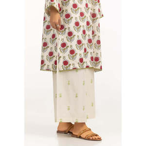 Camisa informal de crepé estampado de cintura alta y pantalones anchos bordados transpirables IPST-77423 - Product Image 2