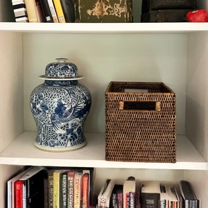 Cesta rectangular de ratán para estantería, cesta de almacenamiento hecha a mano, venta al por mayor, ecológica, hecha en Vietnam - Product Image 4