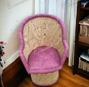 Chaise de dossier en bois de canne en bambou écologique faite à la main antique traditionnelle chaise Design élégante pour salon jardin - Product Image 3