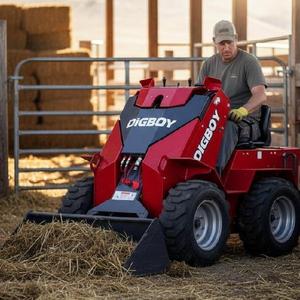 Chargeuse compacte sur roues homologuée EPA pour usage agricole, avec godet à <span class=keywords><strong>fumier</strong></span> et fonction de nettoyage complet du foin pour ranch - Product Image 1