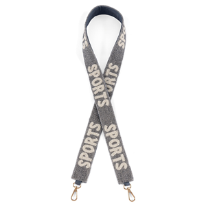 Shiraleah Handcrafted Sports Beaded Bag Correa en Silver Bolsa de algodón elegante personalizable para uso diario y día de juego - Product Image 1