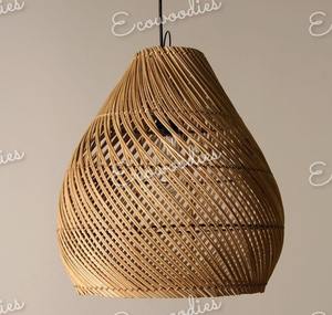 Pantalla redonda de bambú, luces colgantes de mimbre, cubierta de lámpara para el hogar, dormitorio decorativo - Product Image 1