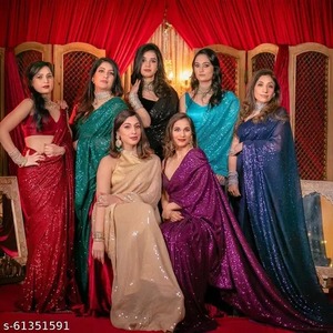 LANCEMENT DE NOUVEAUX SAREES DE TRAVAIL D'IMPRESSION LOURDE ET DE SEQUNCE AVEC CHEMISIER FANTAISIE - Product Image 5