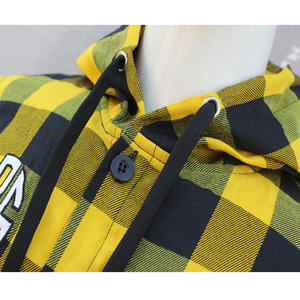 Printemps et automne sweats à capuche à carreaux décontracté fermeture éclair Jacquard lâche Couple manteau à capuche pour hommes Plaid flanelle sweats à capuche - Product Image 5