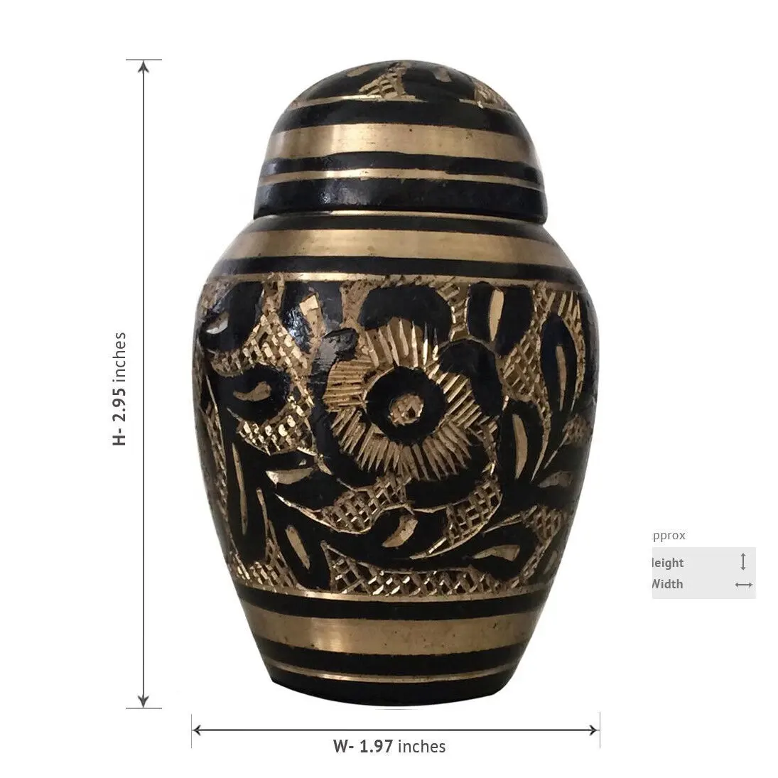 Unique Design Modern look 100% Handcrafted Adult Funeral Urn Cremation Urn Solid Brass Urn for Human Ashes