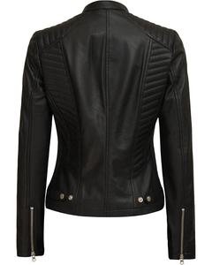 Veste en cuir véritable de haute qualité pour femmes élégantes Slim Fit Design broderie décoration veste en cuir respirant en gros - Product Image 4