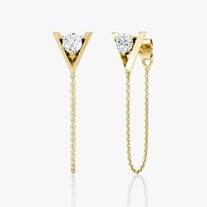 Boucles d'oreilles pendantes en argent 925 de haute qualité avec diamant moissanite personnalisable, plusieurs options de design disponibles - Product Image 1