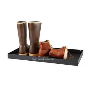 Rectangle Shape Metal Black Antique Finished <b>Boot</b> Tray for Home Entryway and Living Room Decorative <b>Boot</b> Trays - Product Image 1