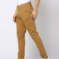 Pantalon Chino Homme Confortable et Léger en Toile Brodé, Coupe Droite, Taille Mi-Haute, Idéal pour le Bureau et les Tenues Décontractées ou Professionnelles