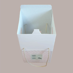 กล่องกระดาษแข็งสีชมพูสำหรับใส่ในบ้านพร้อมเชือก200x200H180mm กล่องของขวัญคริสต์มาส5ชิ้นสำหรับวันหยุด1กก. - Product Image 5
