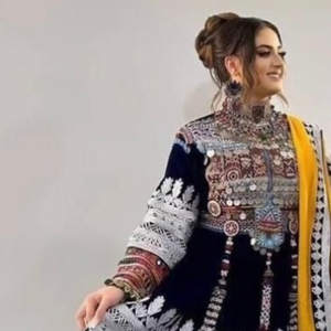 Vestido de traje de danza del vientre Vintage afgano tradicional Kuchi Tribal mujeres vestido de boda bordado encaje hecho a mano - Product Image 4