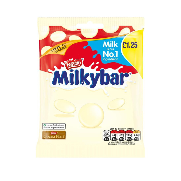 Nestle Milkybar Medium - 25 г-упаковка 12 (25 г х 12 бар)/Nestle Milkybar пуговицы 30 г х 12 пакетов