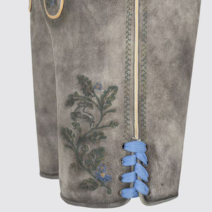 Trajes bávaros bordados personalizados para hombre patrón sólido nuevos pantalones cortos de cuero de vaca con decoración de lona y botones - Product Image 5