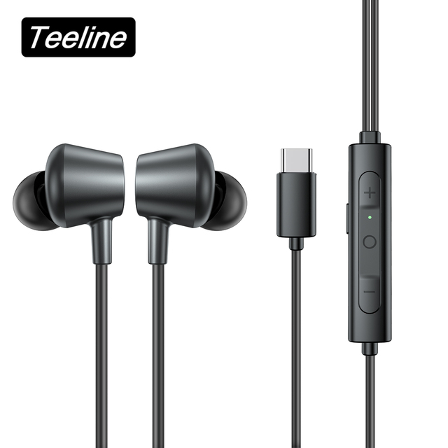 Original HIFI Sound Quality Wired Earphones Active Noise Cancelling Headphones with TYPE-C Connector Handfree Music Earbuds