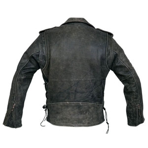 แจ็กเก็ตหนังสำหรับผู้ชายเสื้อแจ็กเก็ตหนังแท้คอเสื้อสองชั้น - Product Image 2