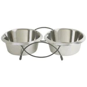 <b>Stainless</b> <b>Steel</b> and Wooden <b>Dog</b> <b>Bowl</b> Pet Feeder <b>Bowl</b> - Product Image 5