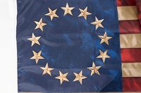 Historique Betsy Ross Tea Imprimé 13 Colonies Primitive Vintage Stars 3x5 ft Intérieur USA Drapeau Américain pour Affichage de Salle d'audience