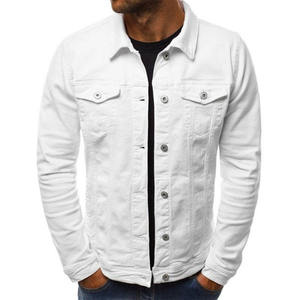 Veste en jean pour hommes de haute qualité jaune rose vêtements de rue pour hommes veste en jean pour hommes haute rue trou Hip Hop veste en jean décontracté - Product Image 3