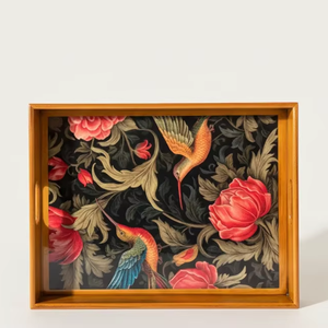 Bandeja de Madera Natural Ecológica Premium para Servir Alimentos, Bandeja Rectangular de Madera Maciza Hecha a Mano con Tamaño Personalizado para Té y Café - Product Image 1