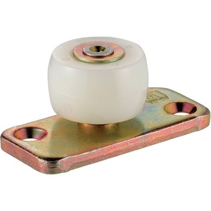 Galvanized Steel Guide Roller with Yellow <b>Plastic</b> Cover for <b>Hooks</b> & Rails - Product Image 1