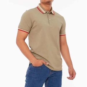 Polos de manga corta personalizados OEM para hombre, ropa de calle de verano de algodón transpirable, polos de moda informales para hombre, contraste de color - Product Image 2
