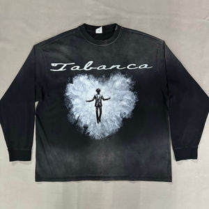 เสื้อยืดแขนยาวโอเวอร์ไซส์ฟอกสีวินเทจพิมพ์ลาย DTG ทำจากโพลีเอสเตอร์/ คอตตอน - Product Image 1