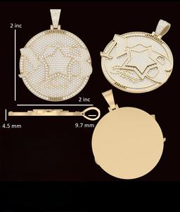 Tishya Diamond, Colgante y Dije de Plata de Ley 925 con Moissanita Redonda de 4 Quilates Engastada en Bisel, Chapado en Oro Rosa/Plata/Oro para Mujer - Product Image 2