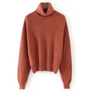 Women's Casual Turtleneck Knitted <b>Pullover</b> Long Sleeve Winter Sweatshirt Embossed Pattern Breathable Basic <b>Jumper</b> Top Front Back - Product Image 4