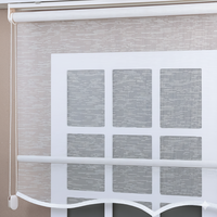 Elegante Persiana Enrollable de Tul con Diseño Moderno a Rayas, Ignífuga, Filtrante de Luz, Cortinas Francesas y Cenefas