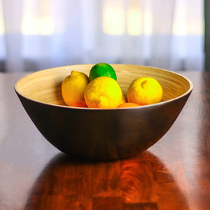 Best Selling Handmade Black Spun <b>Bamboo</b> <b>Fiber</b> Salad Bowl Set High Quality Customized Polished Dish Wholesale from Vietnam - Product Image 4