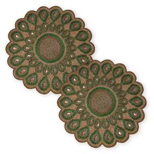 Mantel de girasol con cuentas altamente duradero, corredor de tela redondo bordado único para decoración de comedor de boda - Product Image 3