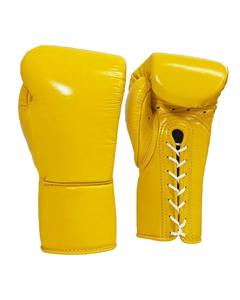 Vente en gros gants de boxe noirs de haute qualité de 12oz gants de boxe professionnels adultes à lacets en cuir gagnant logo personnalisé - Product Image 1