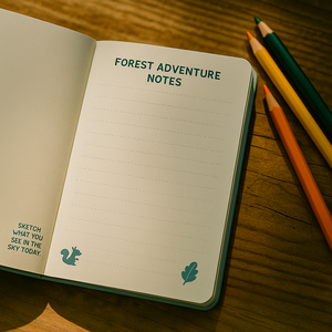 LABON Wonder Doodle A5 Journal créatif pour enfants avec couverture forêt renard mignon pour le dessin et l'écriture. - Product Image 3