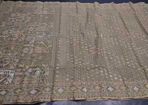 Calidad de exportación exclusiva Deshi Dhakai Jamdani Sharee para mujer JAMDANI FABRIC Blue GREEN Golden Sky Blue de Bangladesh - Product Image 3