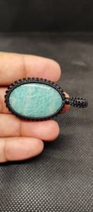 Amazonite Macrame Pendant <b>Necklace</b> Handmade Boho Jewelry for Women - Product Image 5