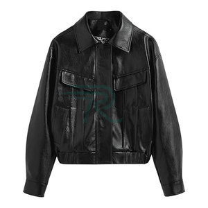 Chaqueta de Cuero de Piel de Oveja de Lujo para Mujer, Nueva Llegada 2025, Diseño Sólido con Cierre de Cremallera, Transpirable y para Invierno - Product Image 1