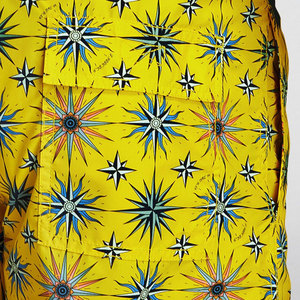 Shorts de Baño para Hombre, de Lona, Impermeables, Transpirables, Ecológicos, Resistentes al Viento, con Estampado de Estrella de Brújula Náutica en Amarillo Vibrante, Protección Solar UPF 50 Plus - Product Image 5