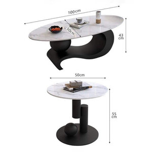 SOTA Modern Farmhouse Double <b>Sofa</b> <b>Table</b> with Durable Glass Top and Iron Legs Decorative TT68247 for Living Room Furniture - Product Image 6